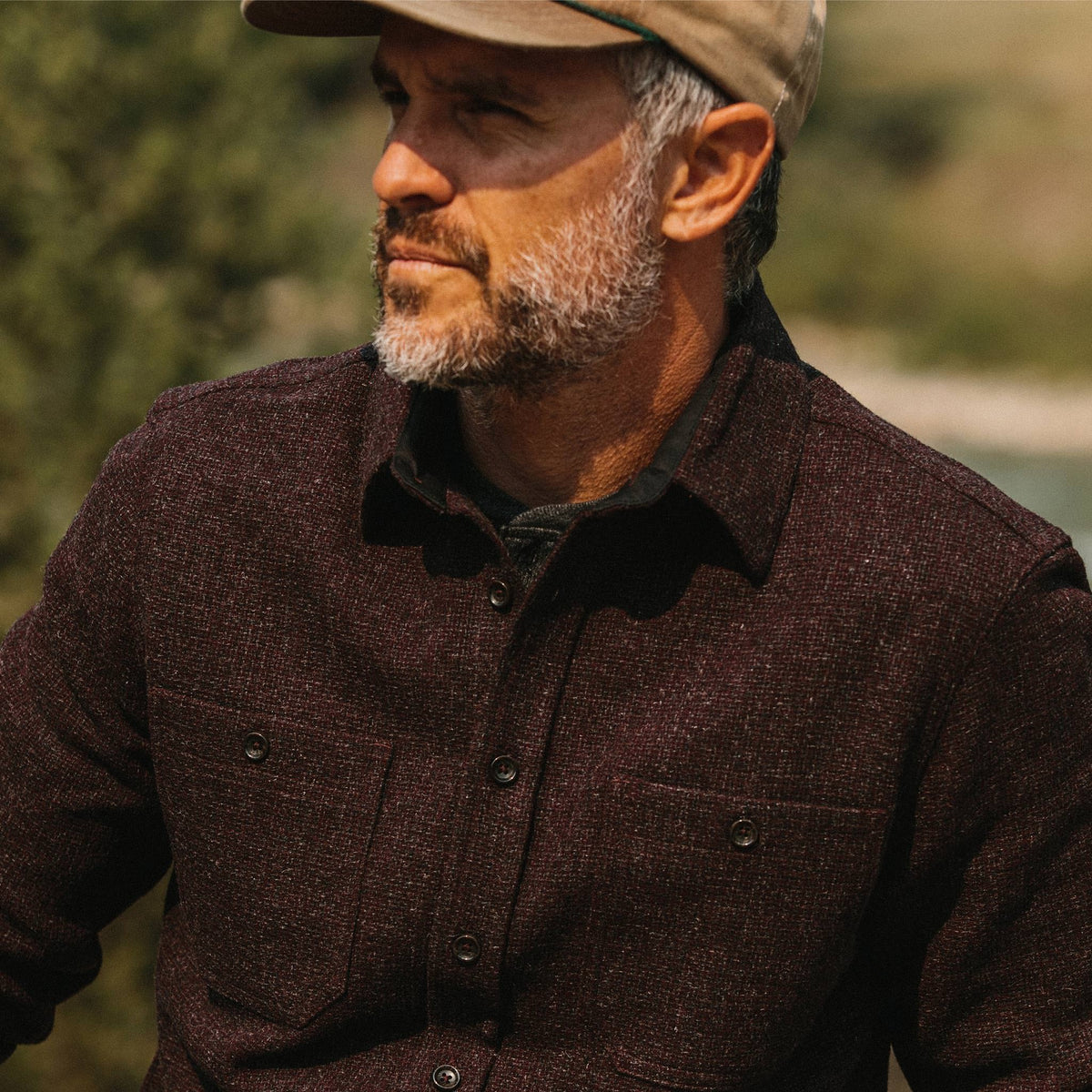 The Service Shirt in Port Melange Wool
