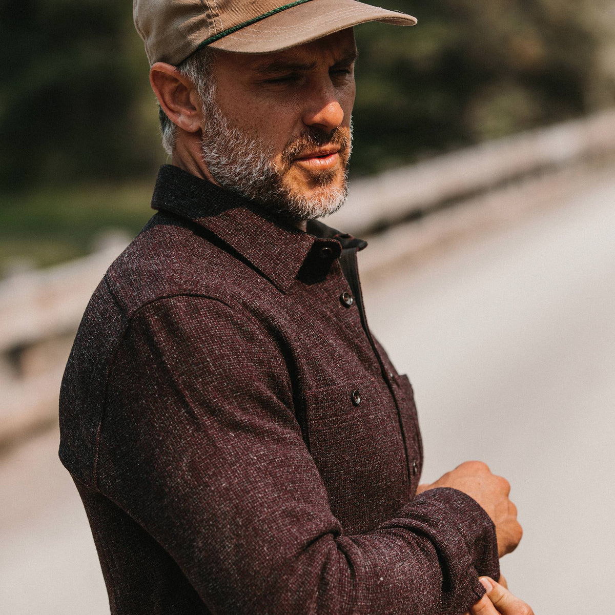 The Service Shirt in Port Melange Wool