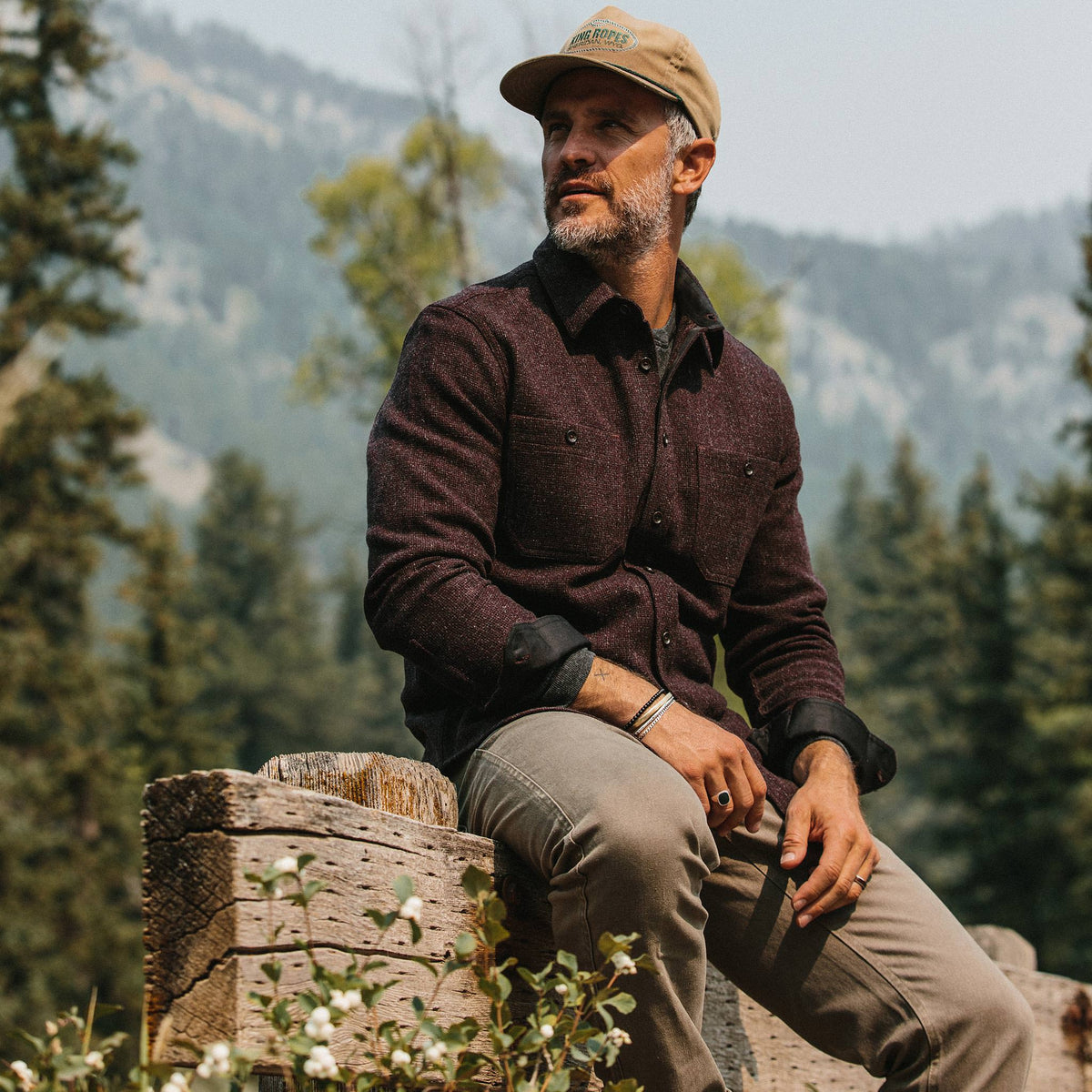 The Service Shirt in Port Melange Wool