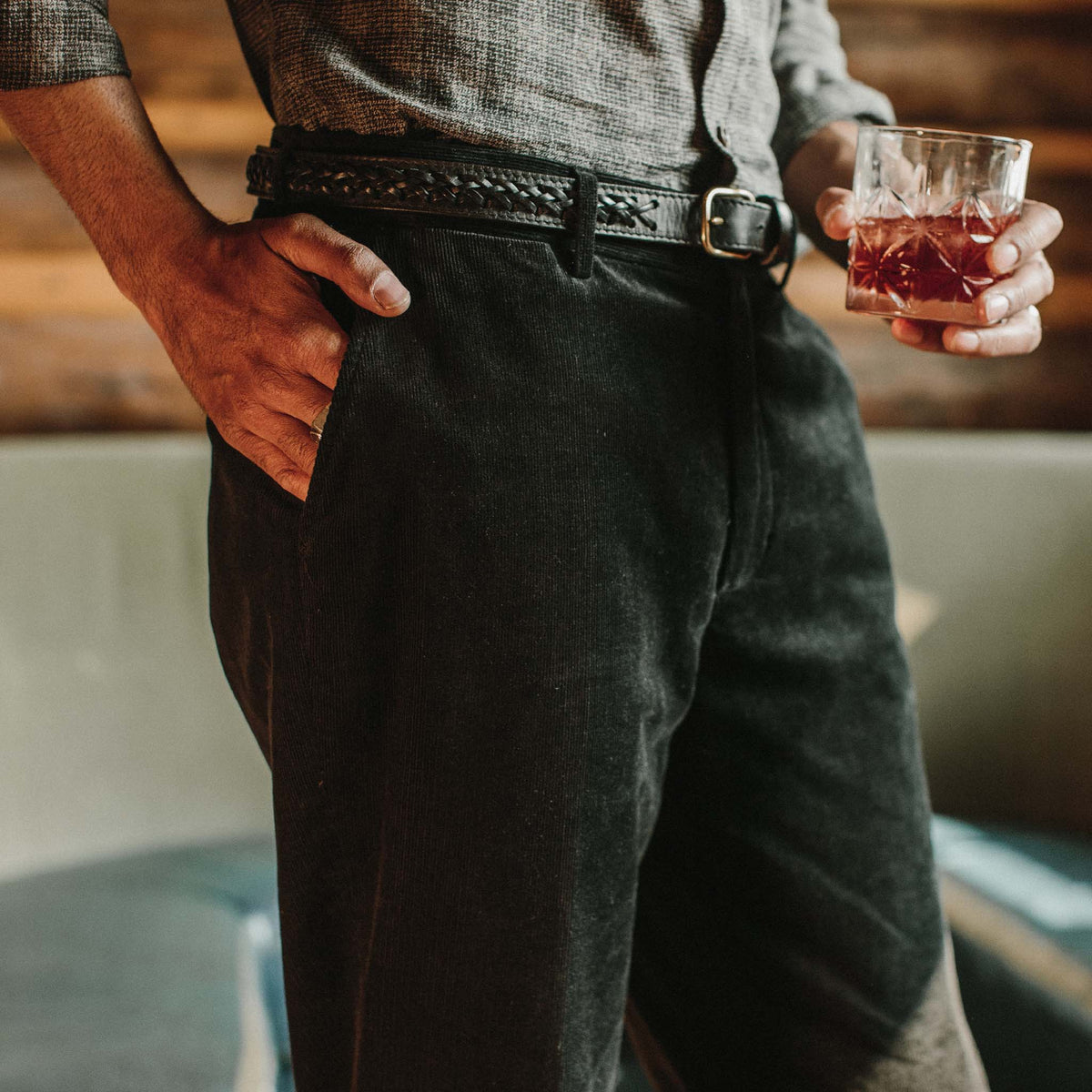 The Sheffield Trouser in Coal Cord