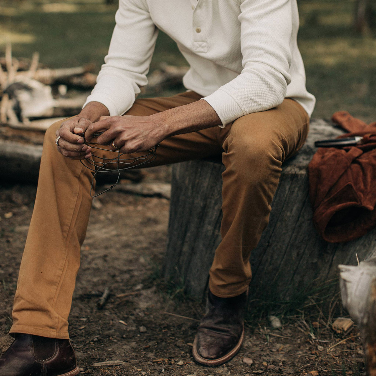 The Slim All Day Pant in British Khaki Selvage