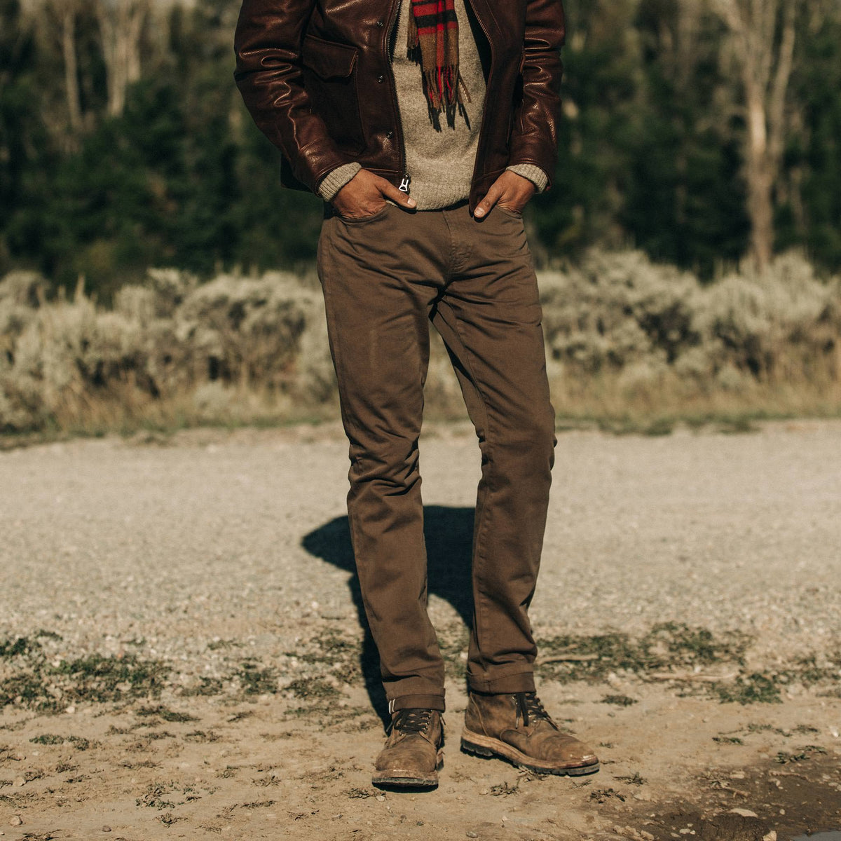 The Slim All Day Pant in Espresso Selvage