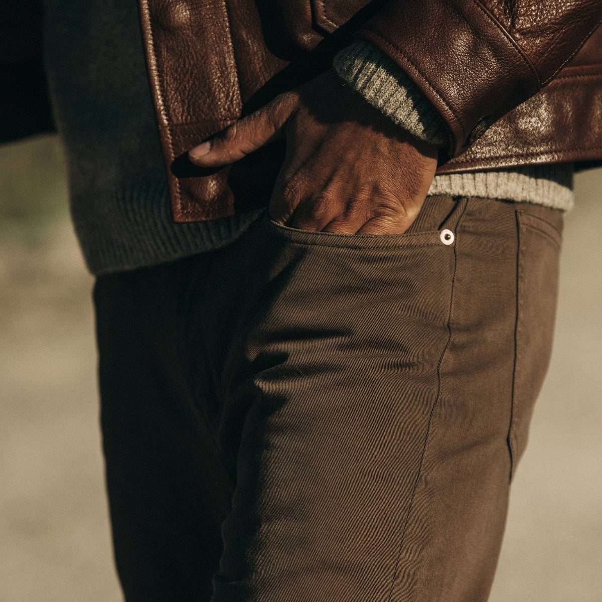 The Slim All Day Pant in Espresso Selvage