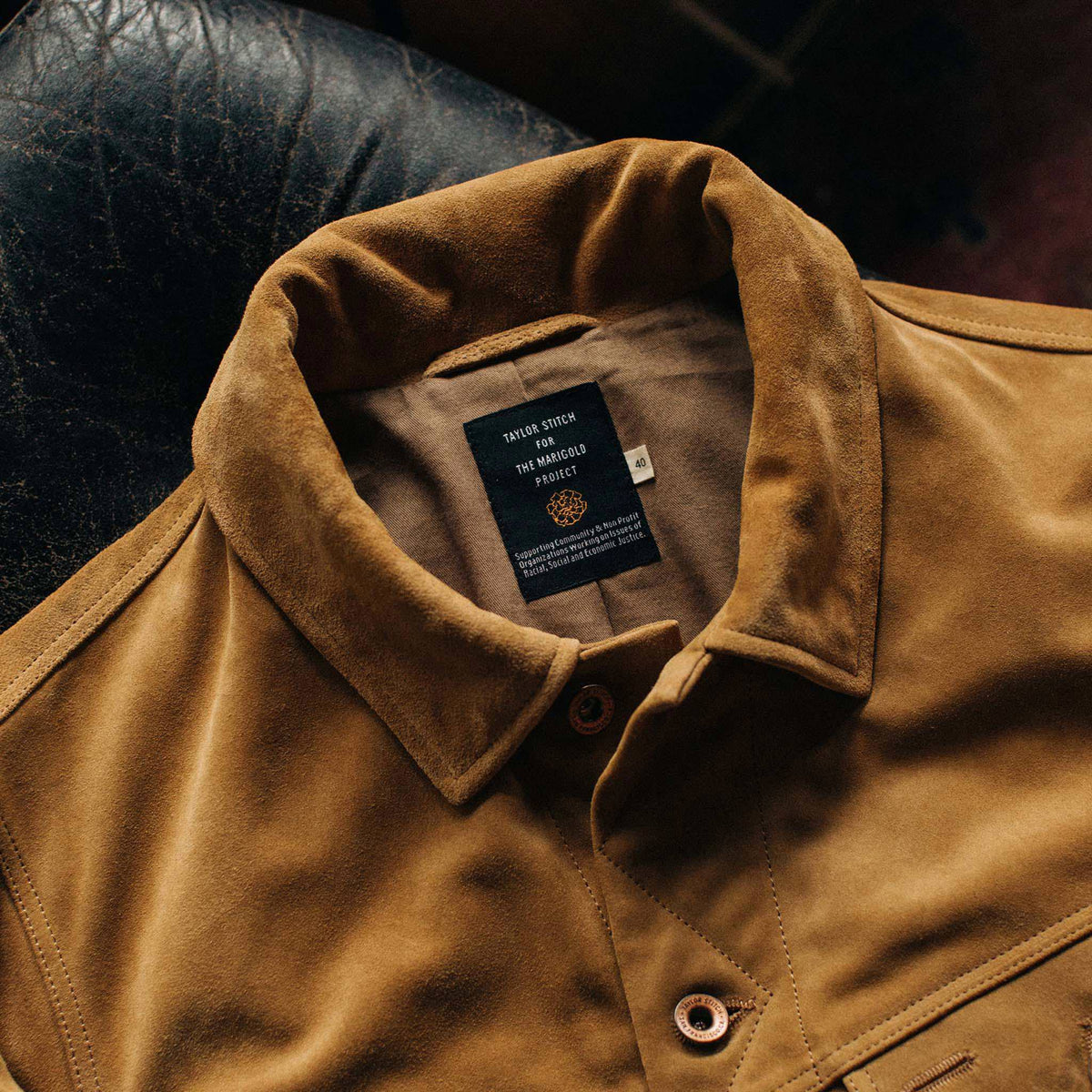 The Lined Long Haul Jacket in Sand Suede