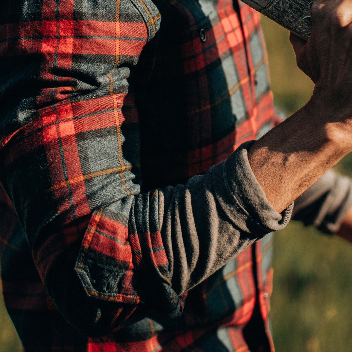 The Utility Shirt in Brushed Red Plaid
