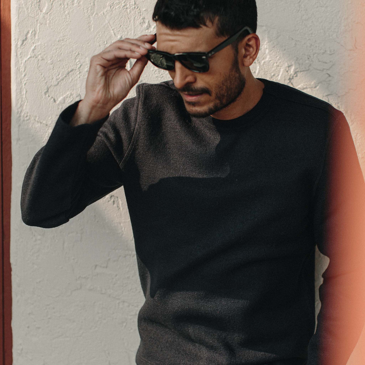 The Weekend Crewneck in Navy Boiled Wool