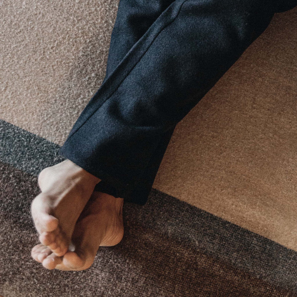 The Weekend Pant in Navy Boiled Wool