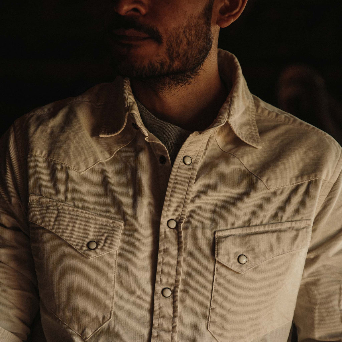 The Western Shirt in Natural Pincord