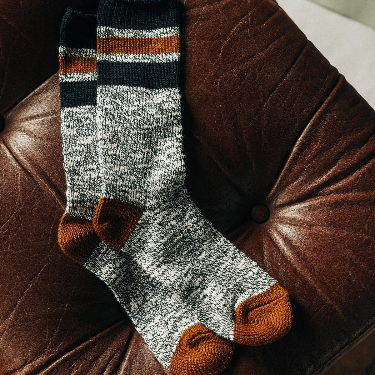 The Camp Sock in Heather Olive