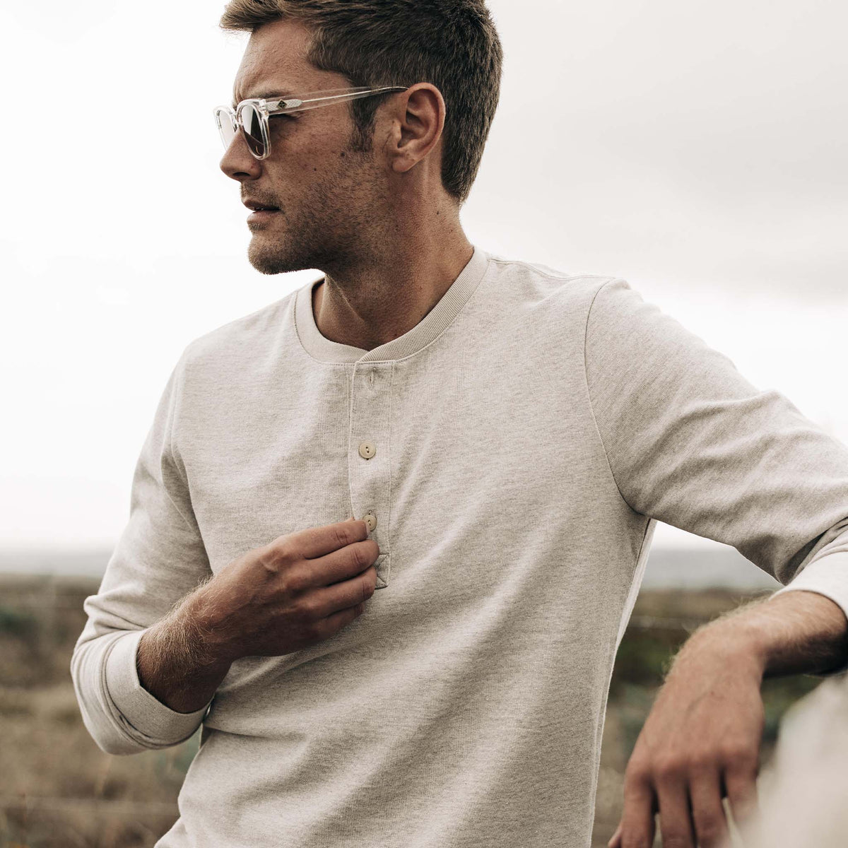 The Heavy Bag Henley in Oatmeal