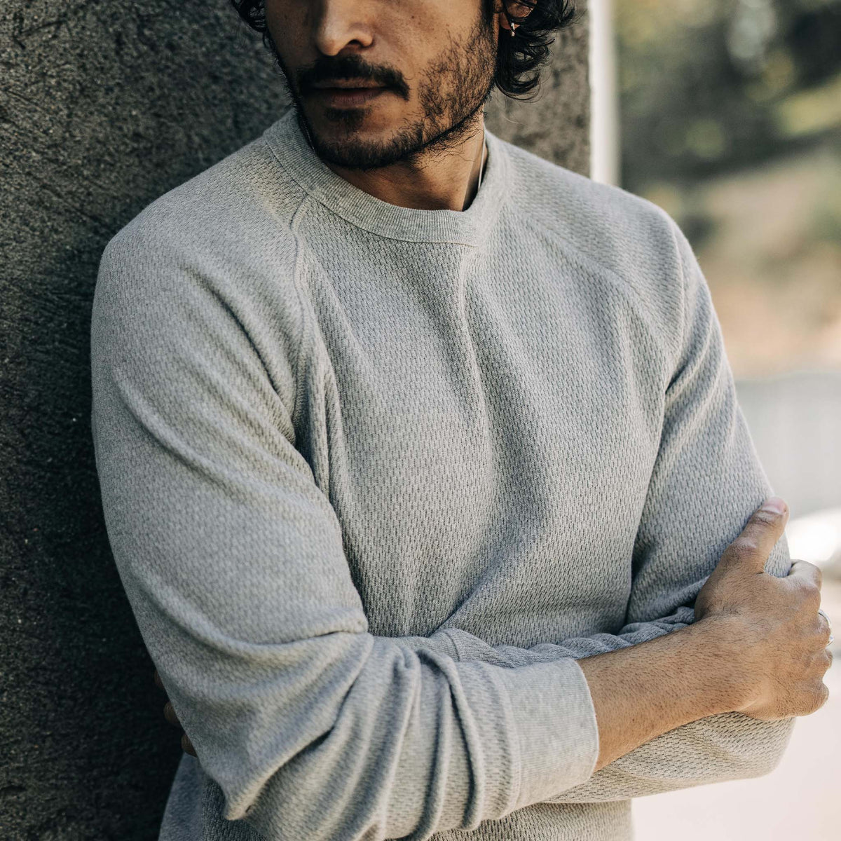 The Heavy Bag Waffle Long Sleeve in Aluminum