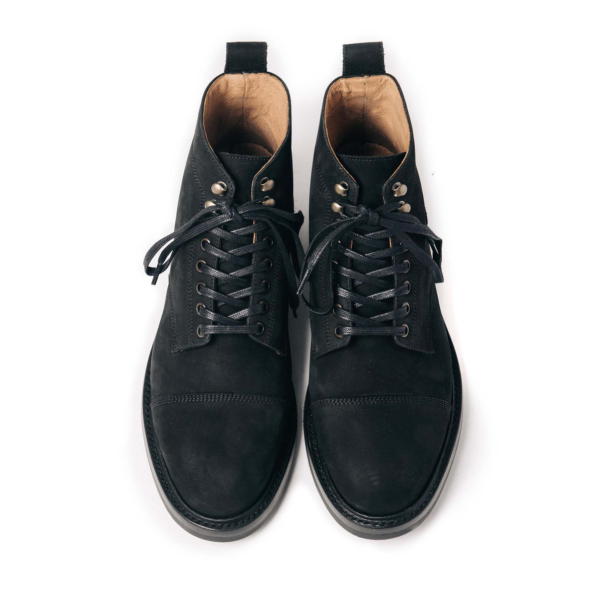 The Moto Boot in Black Weatherproof Nubuck