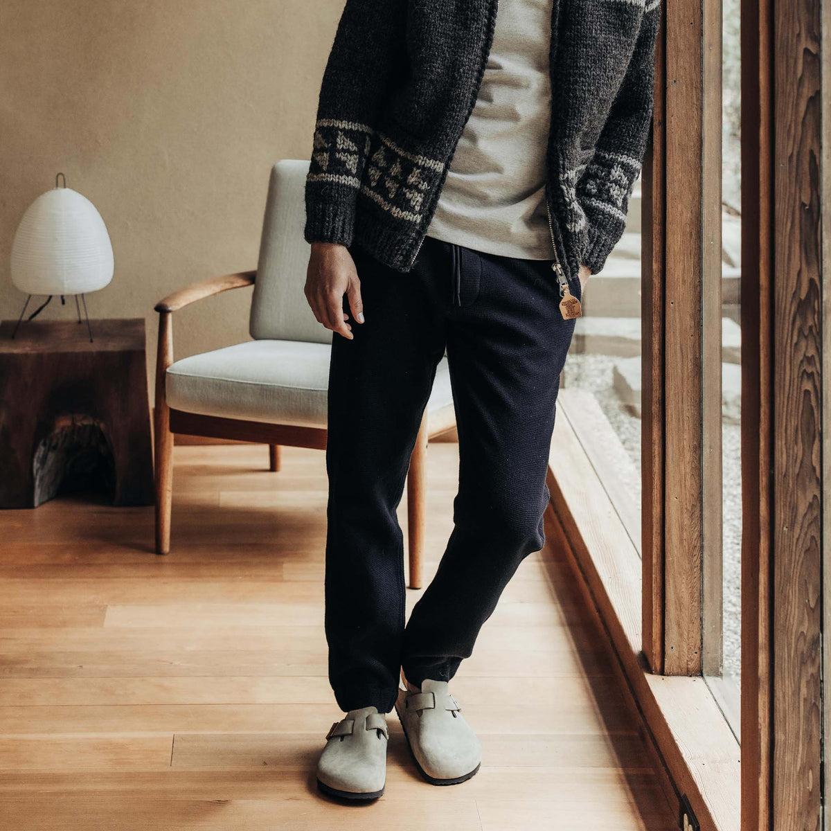 The Apres Pant in Coal Waffle