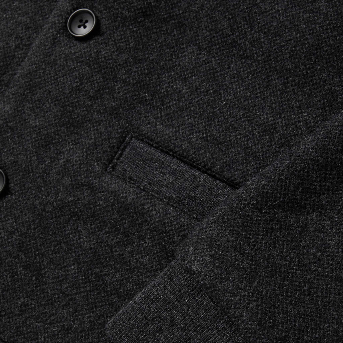 The Weekend Cardigan in Charcoal Herringbone Wool