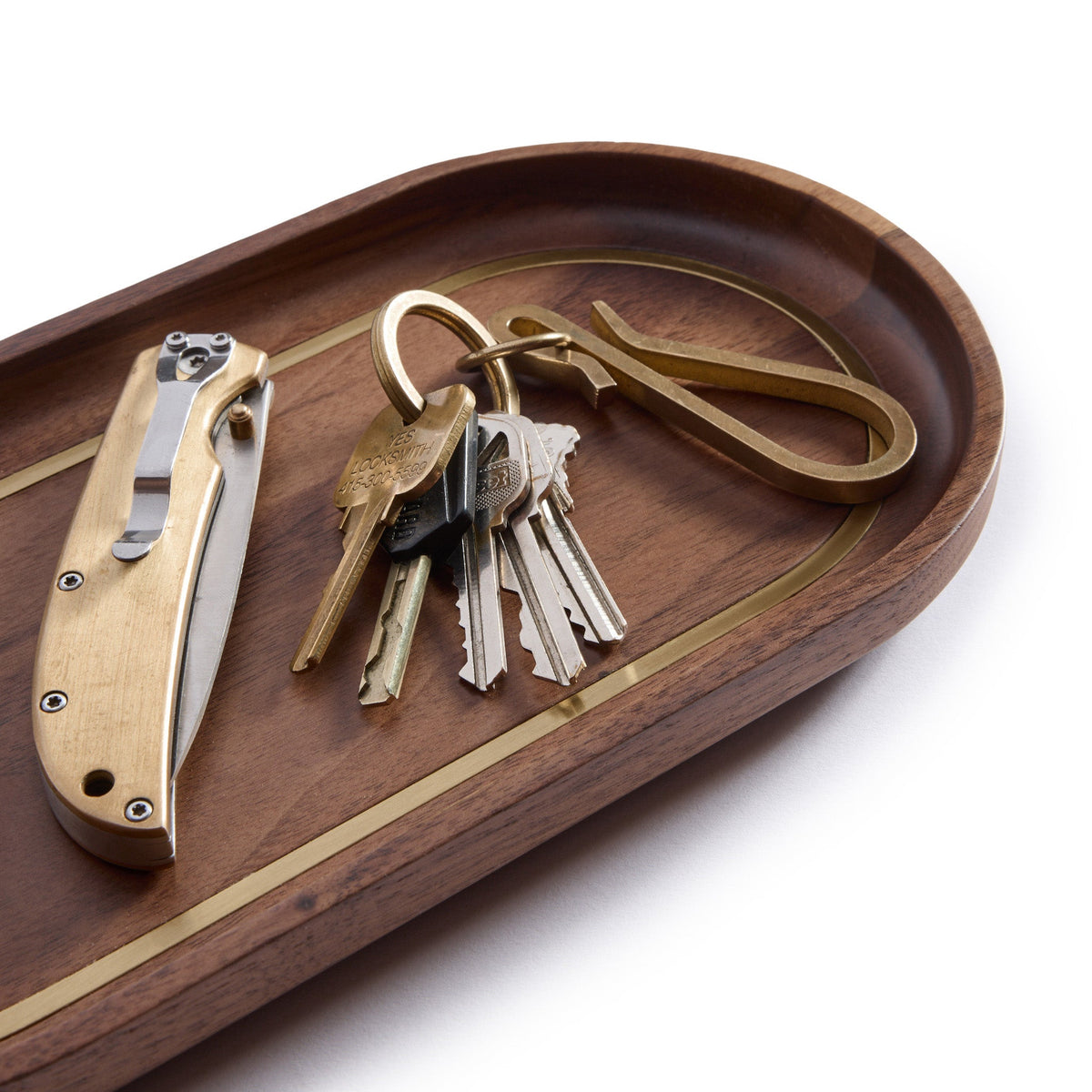 The Valet Tray in Walnut and Brass