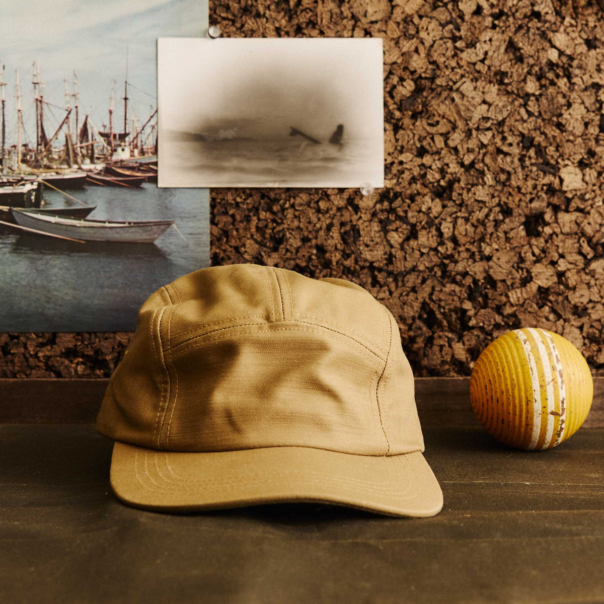 The 5-Panel Cap in Khaki Reverse Sateen