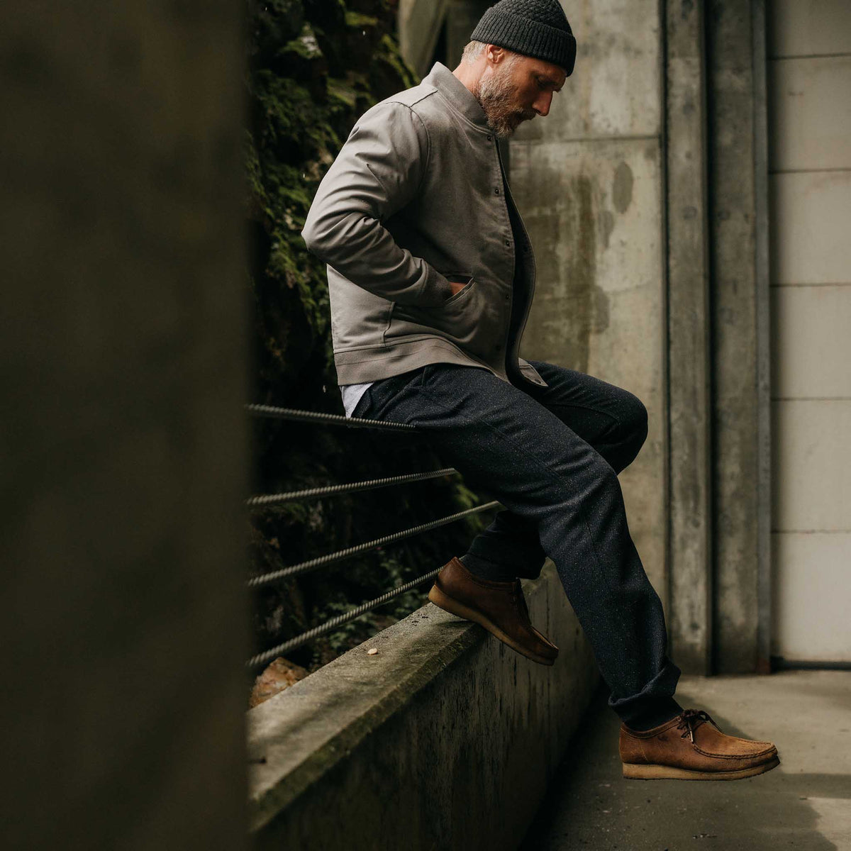 The Carnegie Pant in Navy Nep Wool