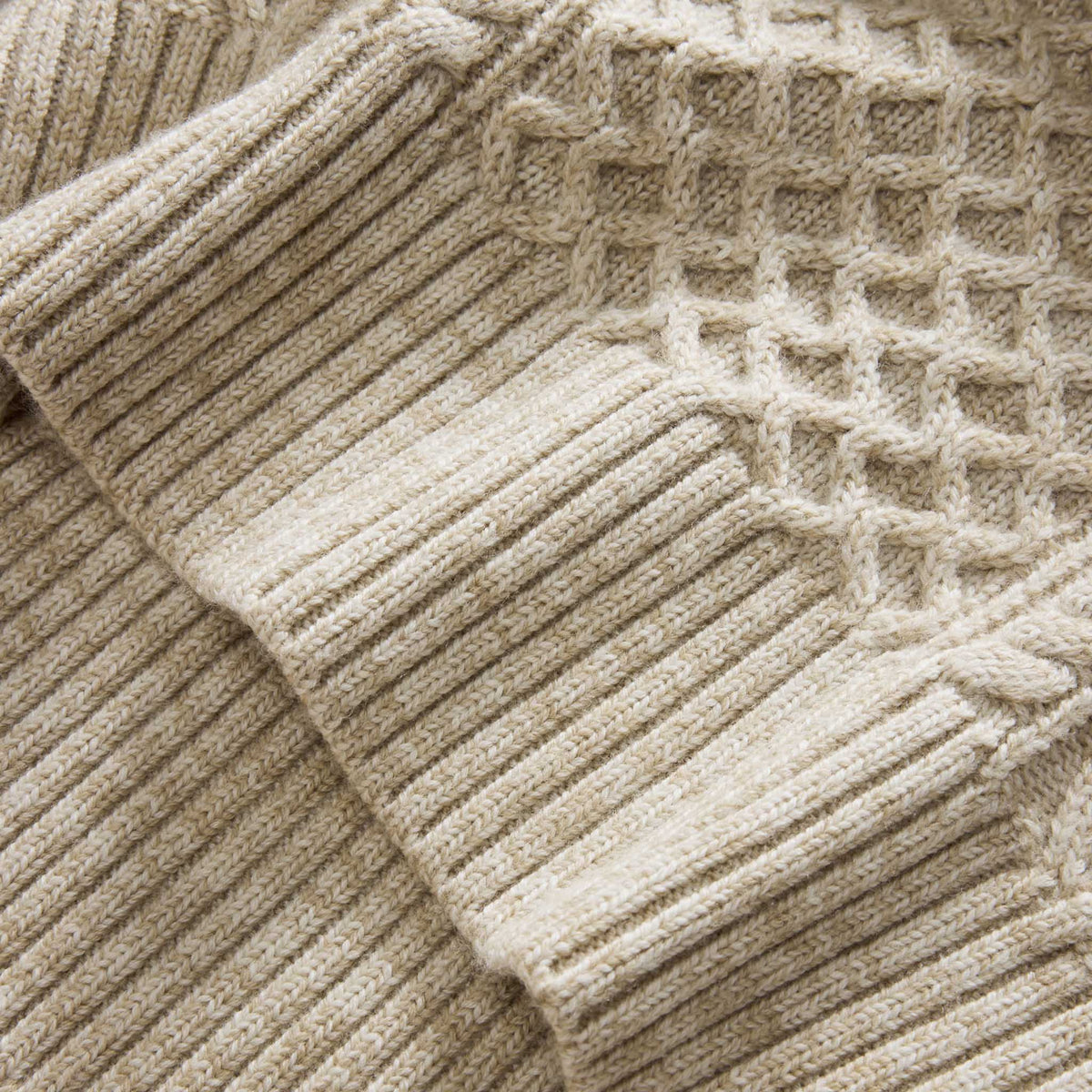 The Orr Sweater in Marled Oat Merino