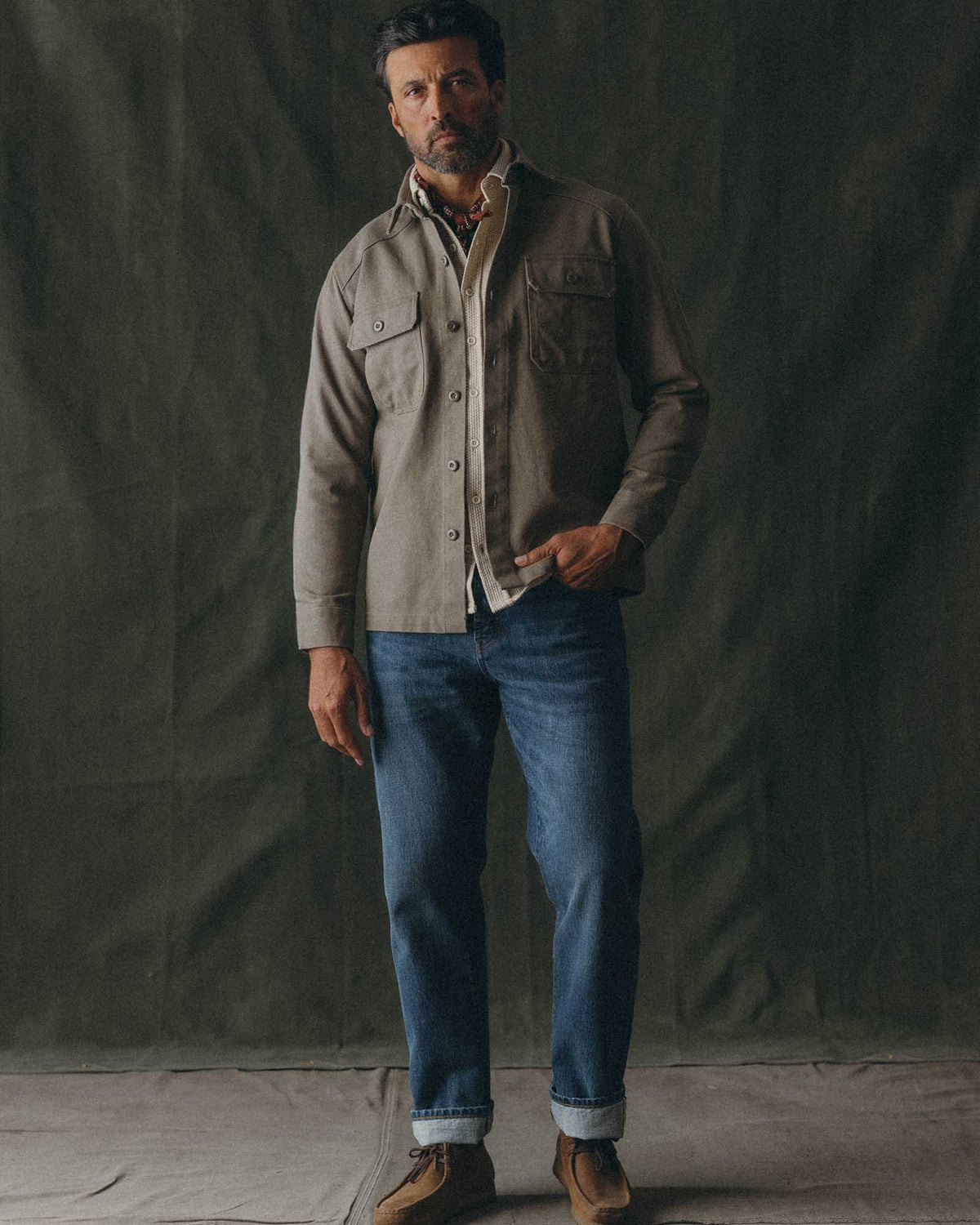 The Shop Shirt in Stone Chipped Canvas