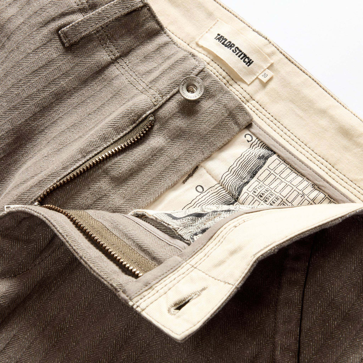 The Morse Pant in Smoked Olive Herringbone