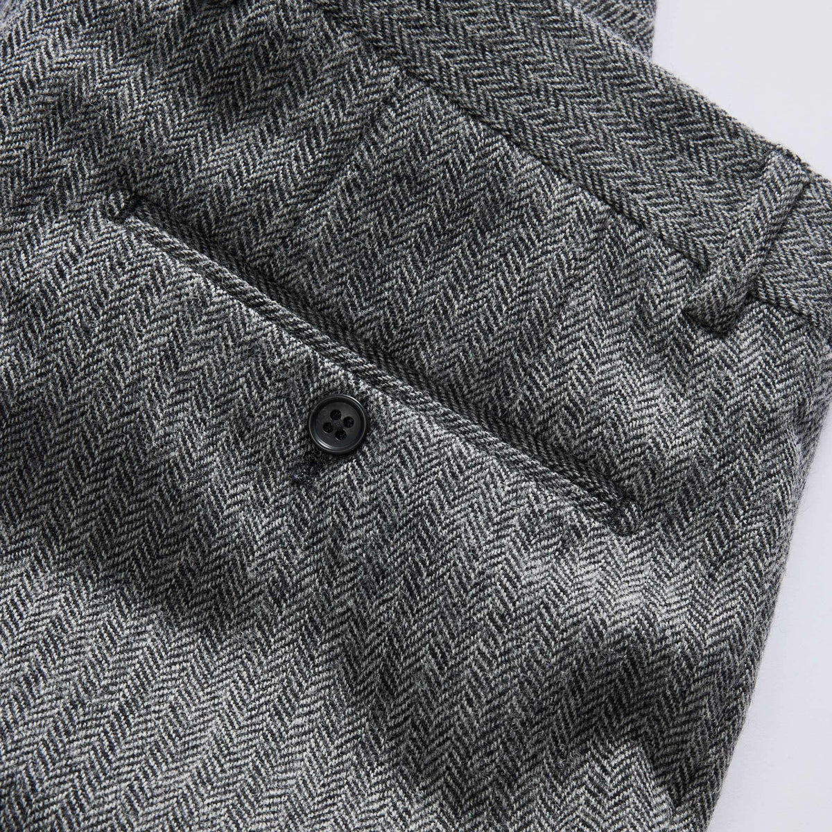 The Stevens Trouser in Slate Herringbone Wool
