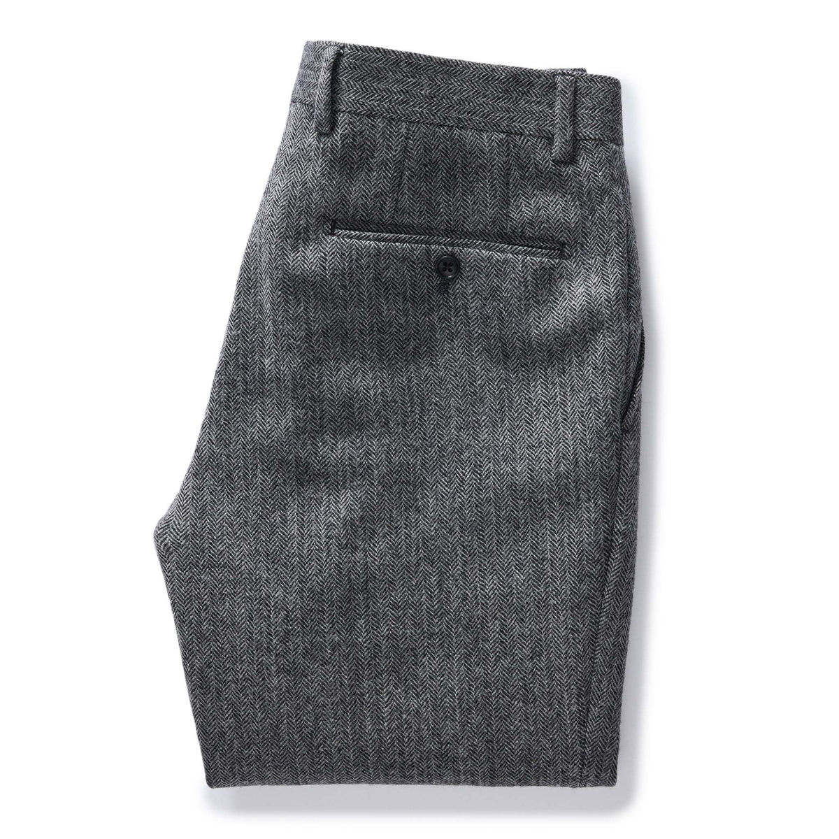 The Stevens Trouser in Slate Herringbone Wool