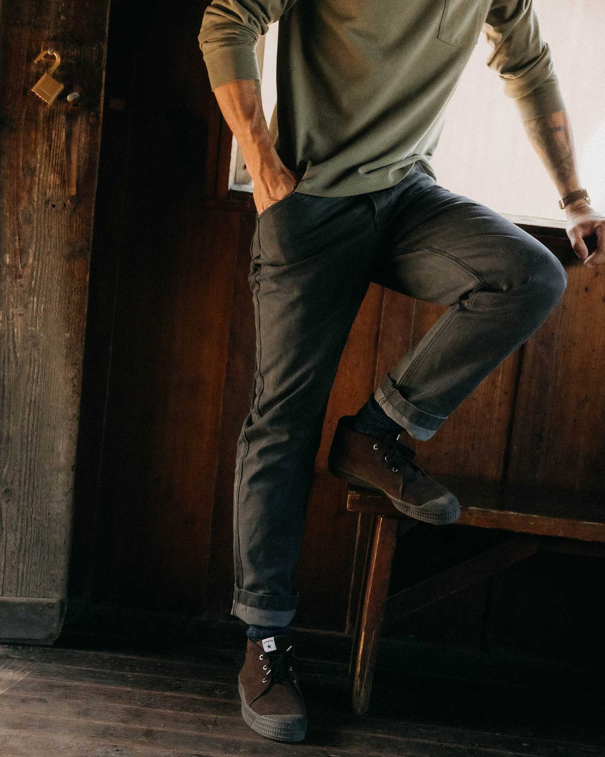 The Camp Pant in Coal Chipped Canvas