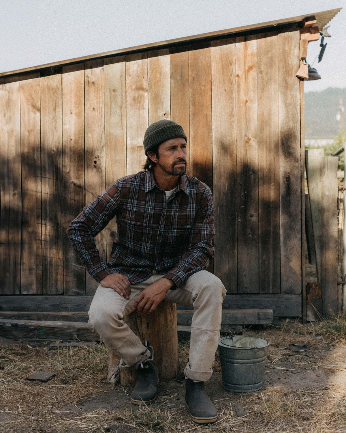 The Craftsman Shirt in Brick Plaid