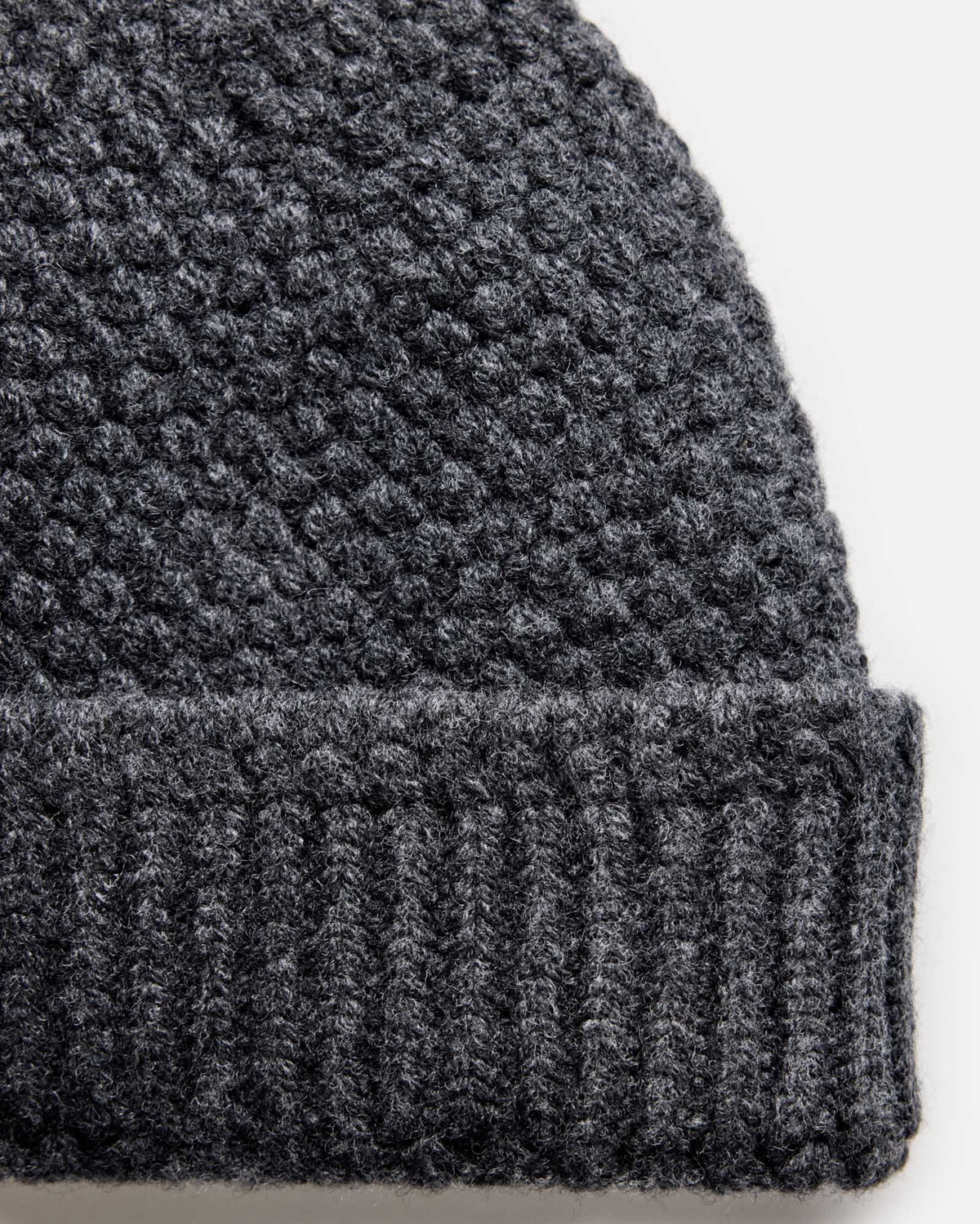 The Fisherman Beanie in Heather Coal