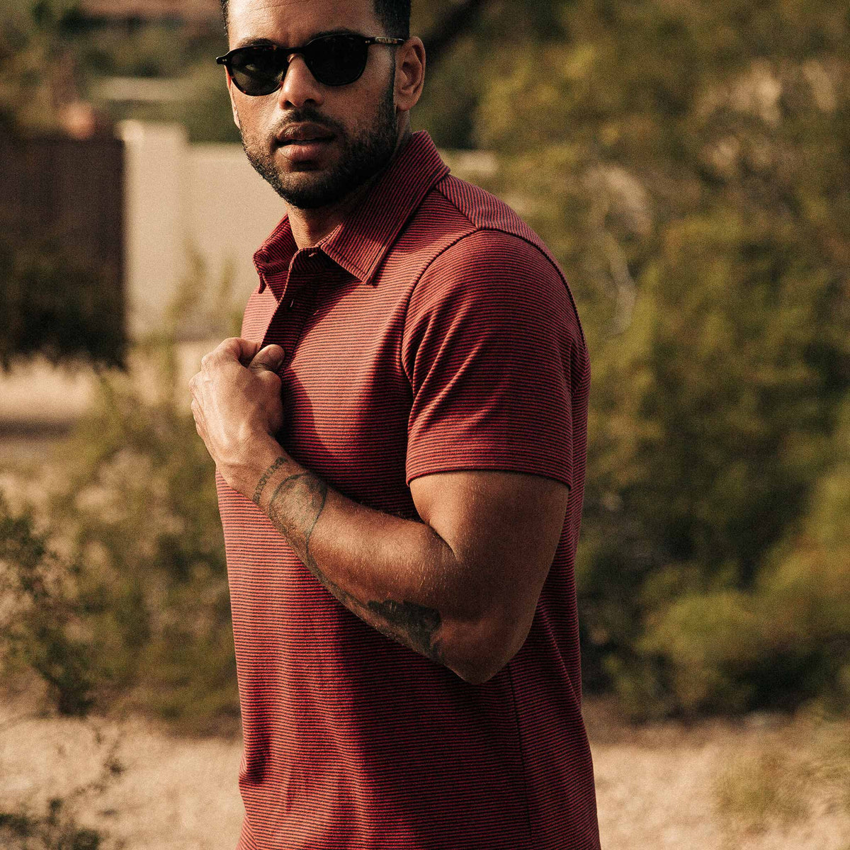 The Heavy Bag Polo in Red Stripe