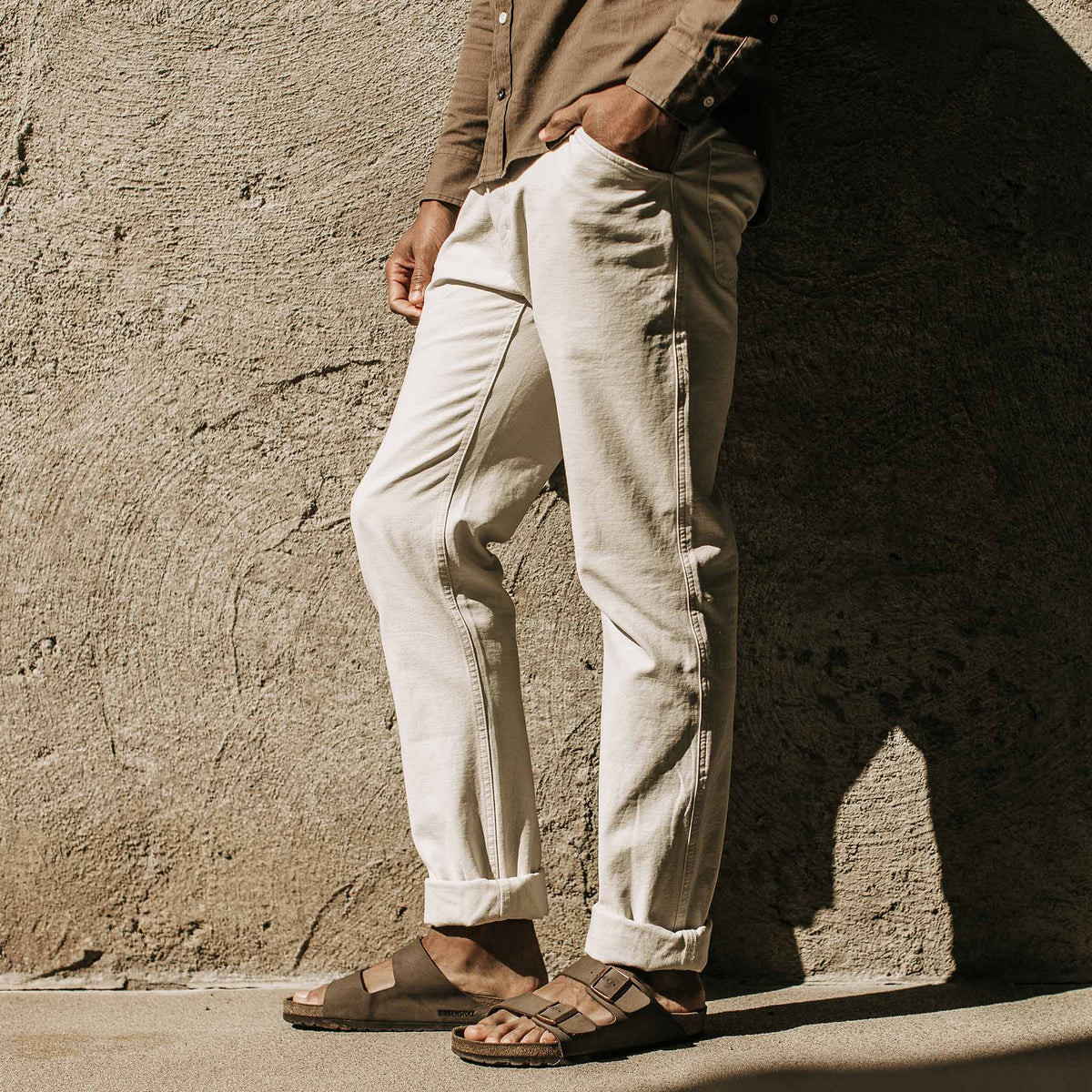 The Camp Pant in Natural Reverse Sateen