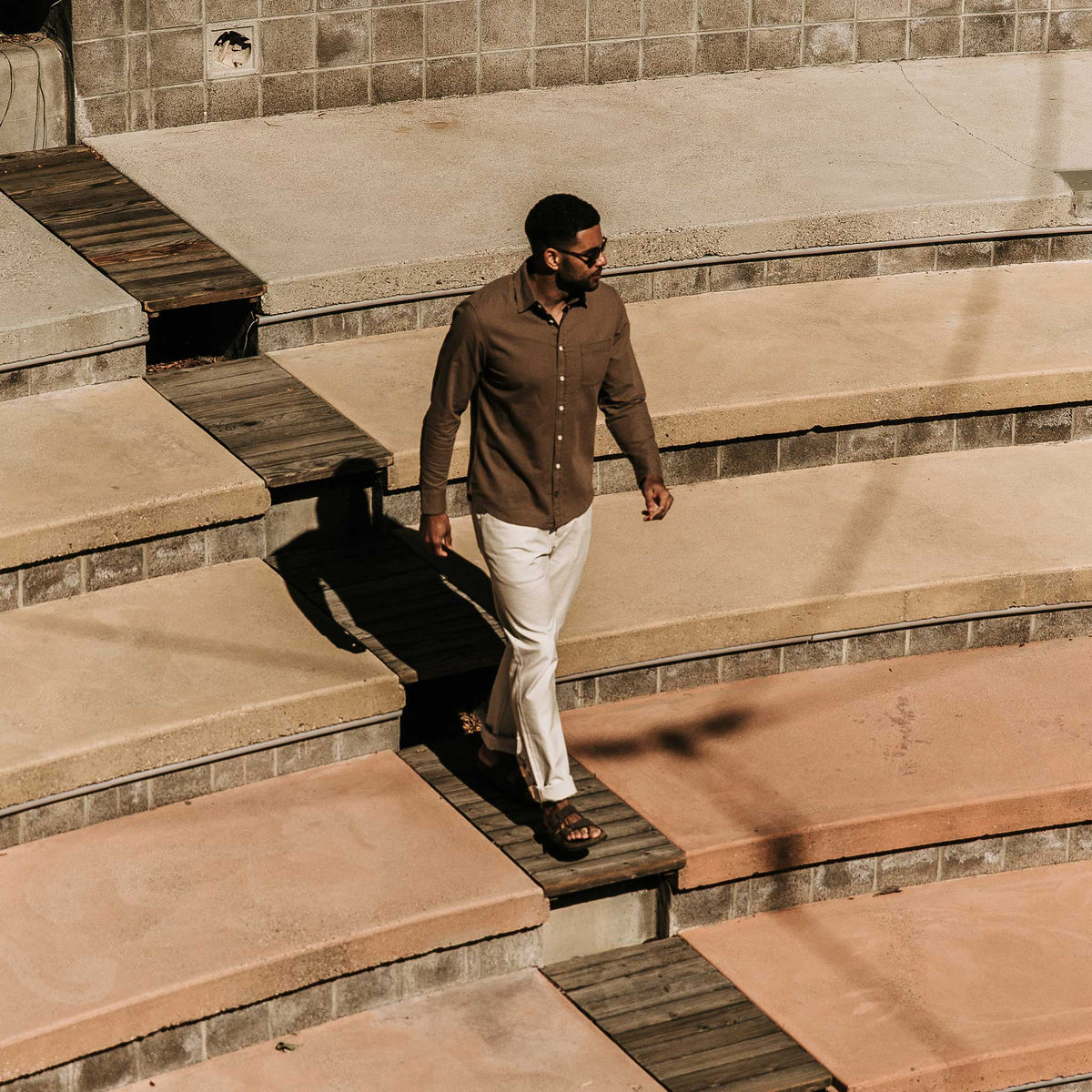 The Camp Pant in Natural Reverse Sateen