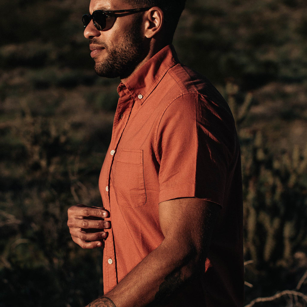 The Short Sleeve Jack in Terracotta Oxford