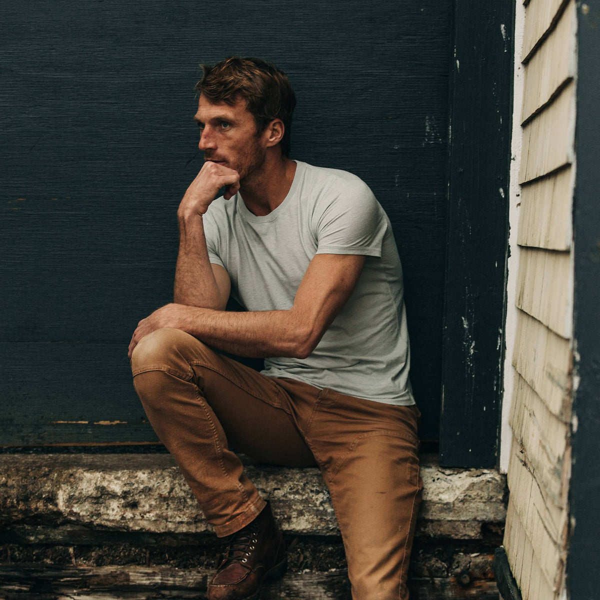 The Cotton Hemp Tee in Bay Mist