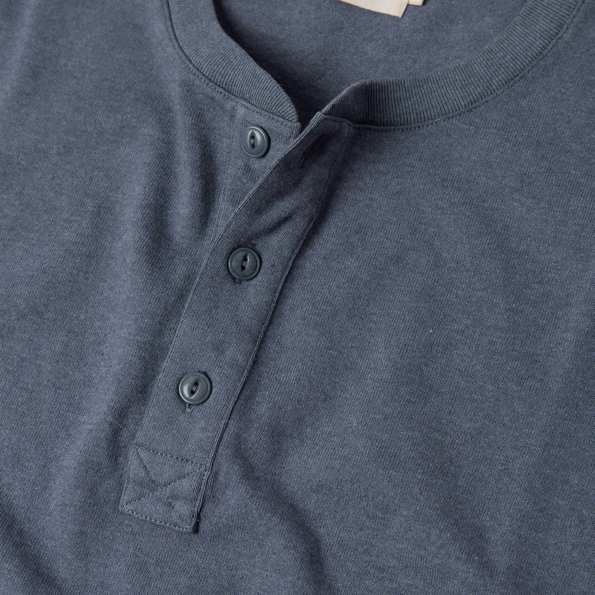 The Short Sleeve Heavy Bag Henley in Atlantic Blue