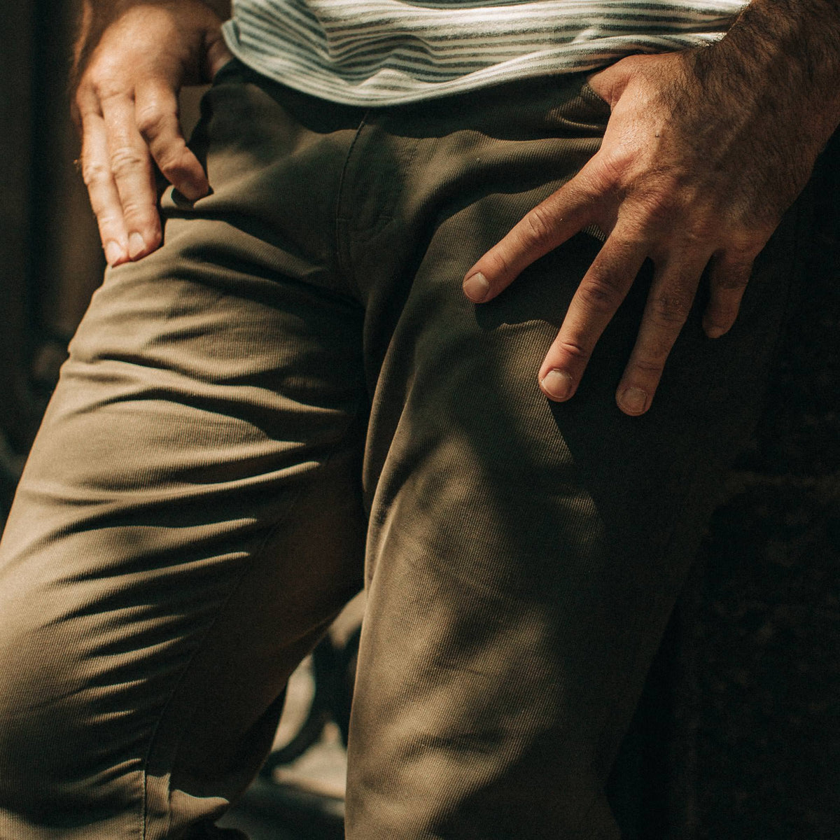 The Democratic All Day Pant in Olive Bedford Cord