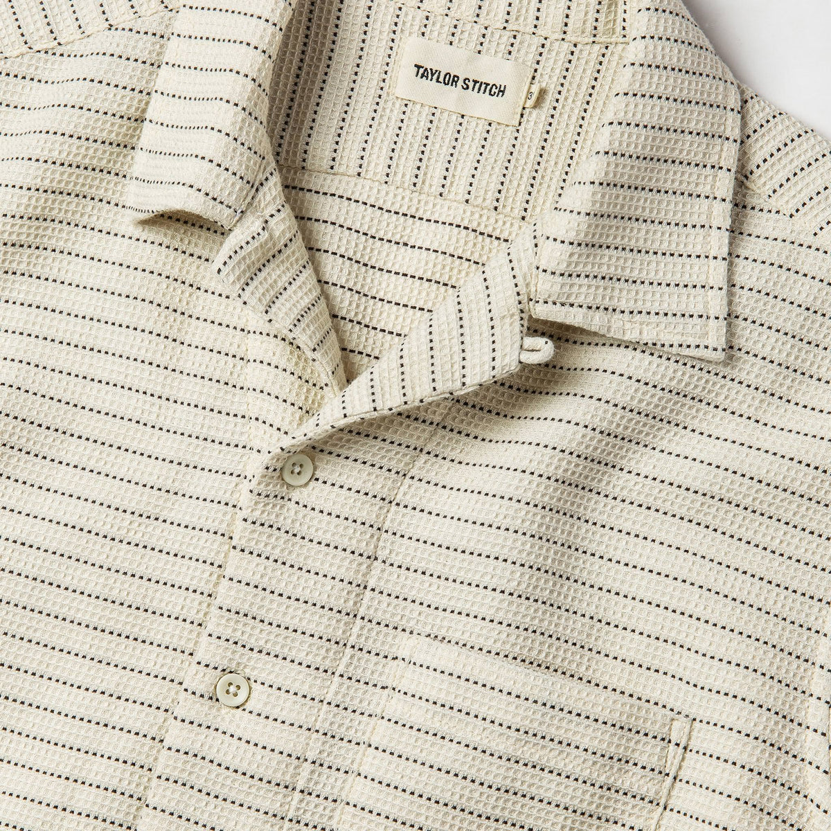 The Short Sleeve Hawthorne in Natural Pickstitch Waffle