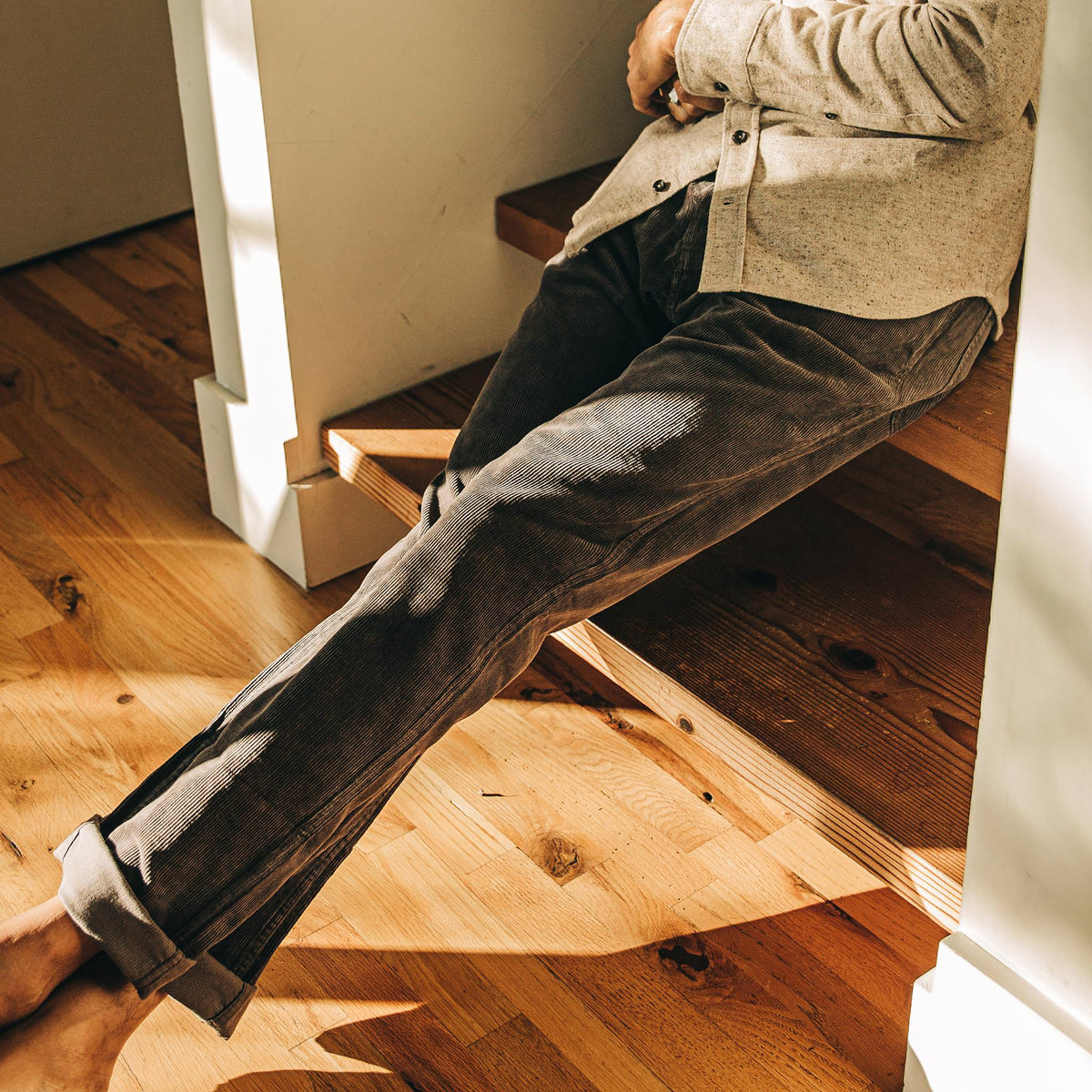 The Camp Pant in Charcoal Corduroy