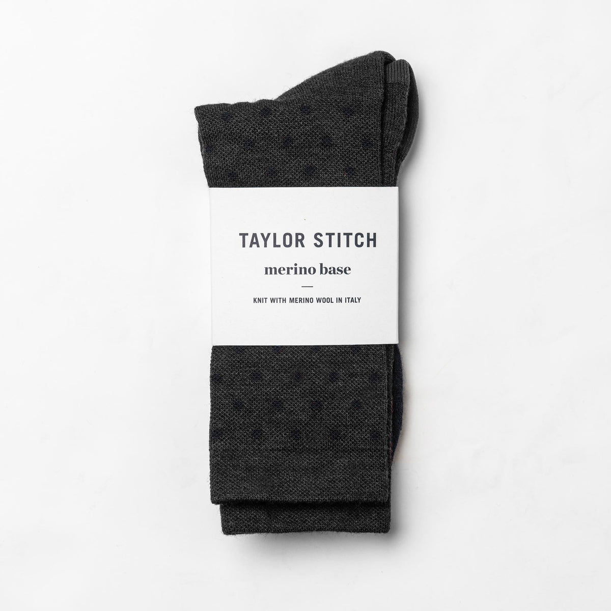 The Merino Sock in Charcoal Dot