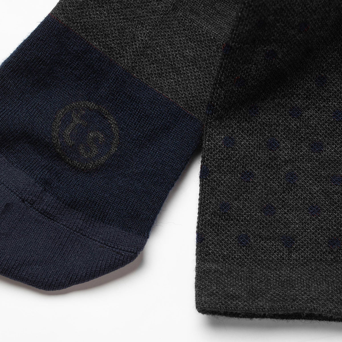 The Merino Sock in Charcoal Dot