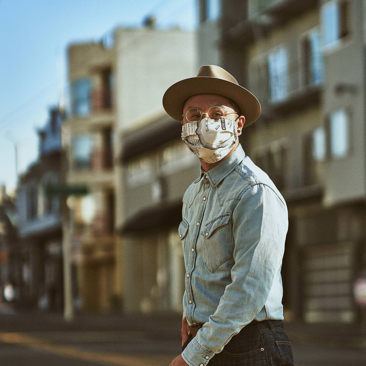The Pleated Mask in SF Map Print