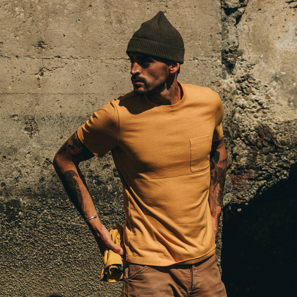 The Heavy Bag Tee in Saffron