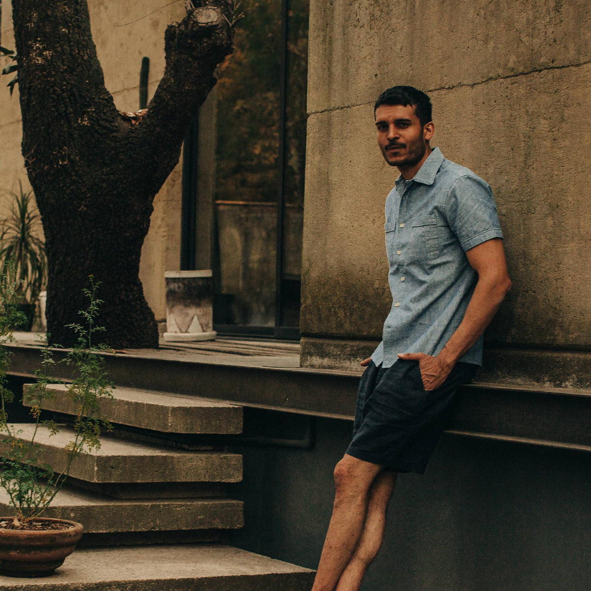 The Tulum in Blue Chambray