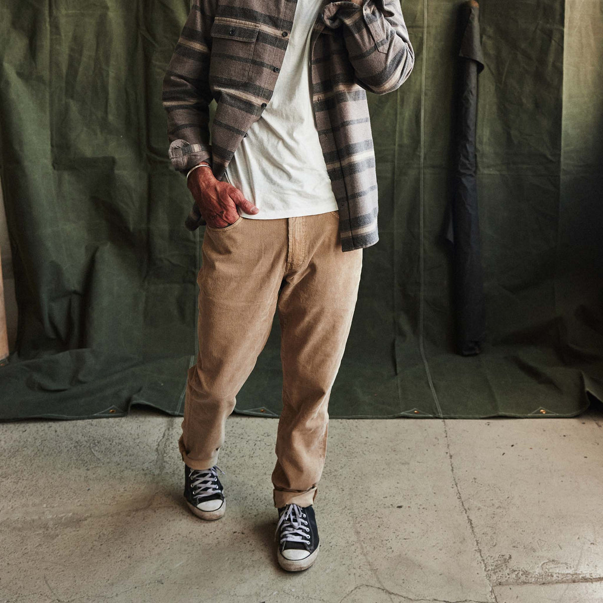 The Democratic All Day Pant in Light Khaki Cord