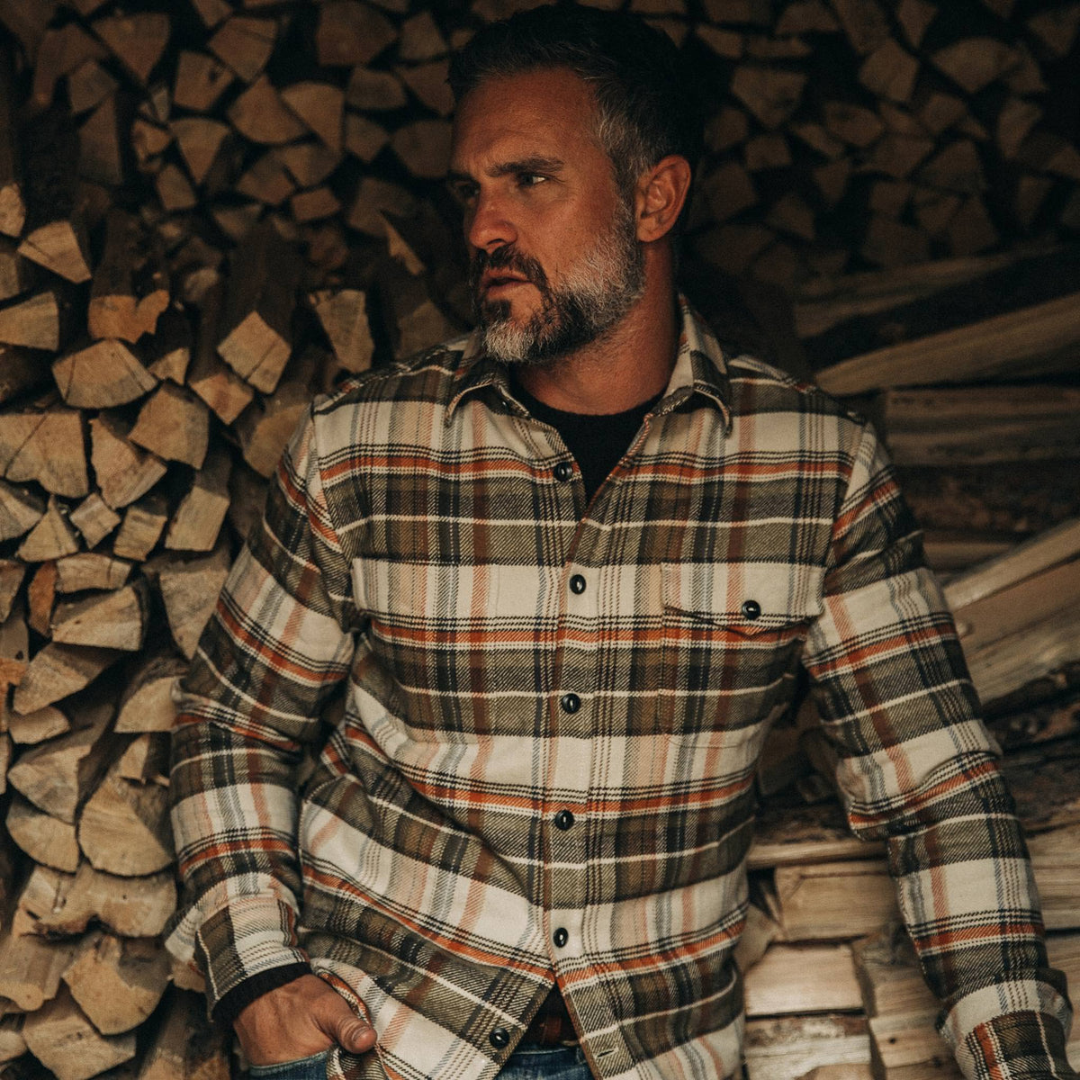 The Crater Shirt in Tan Plaid