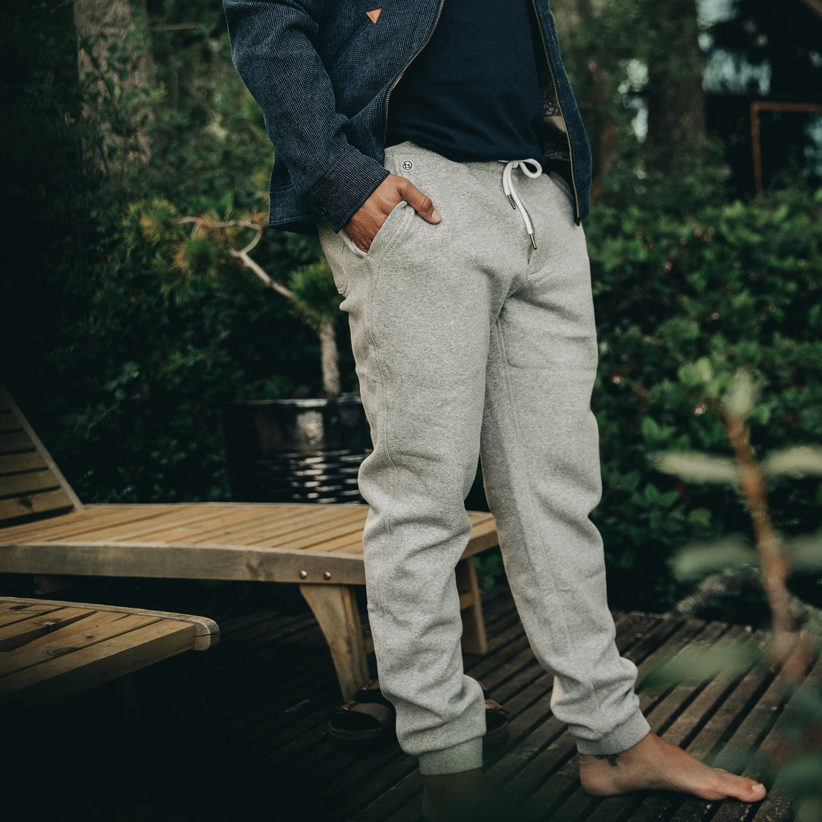 The Heavy Bag Pant in Heather Grey Fleece