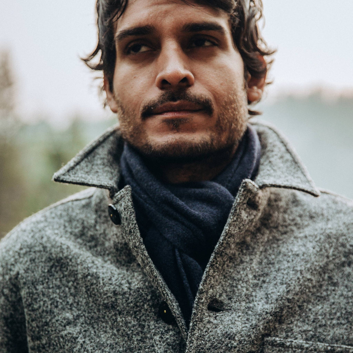 The Scarf in Navy Baby Yak