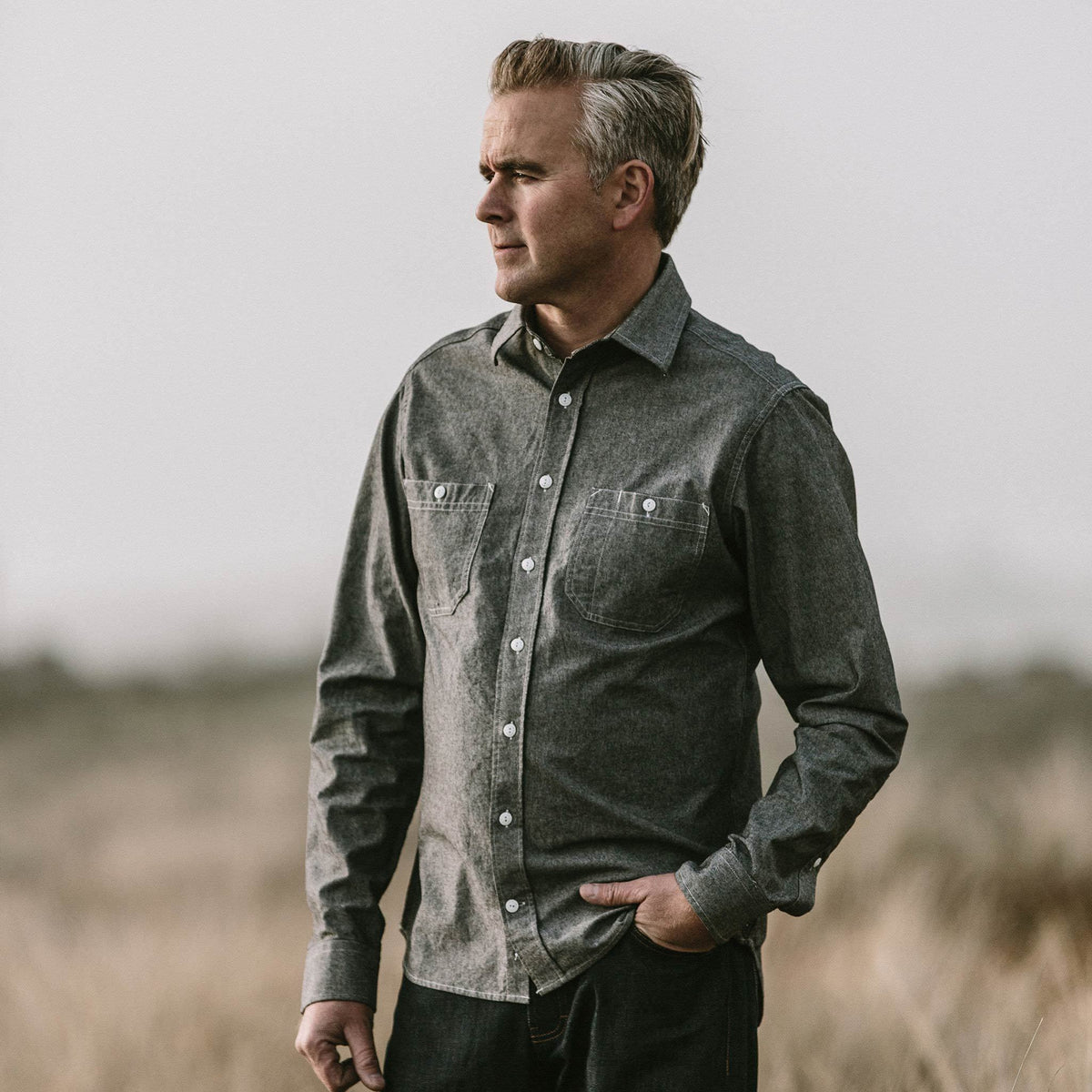 The California in Charcoal Everyday Chambray