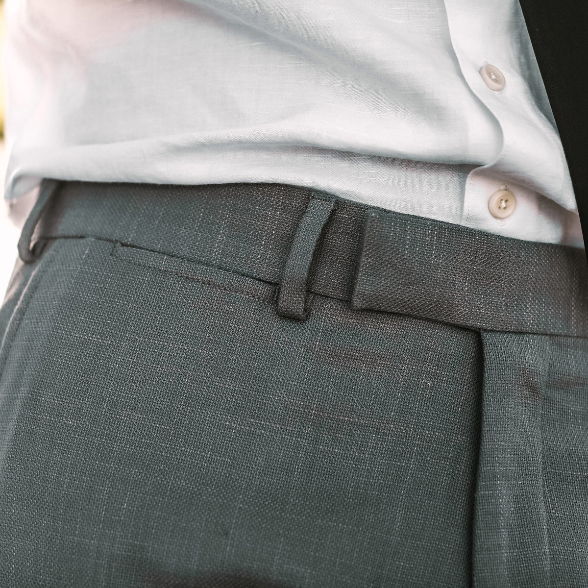 The Telegraph Trouser in Charcoal Slub