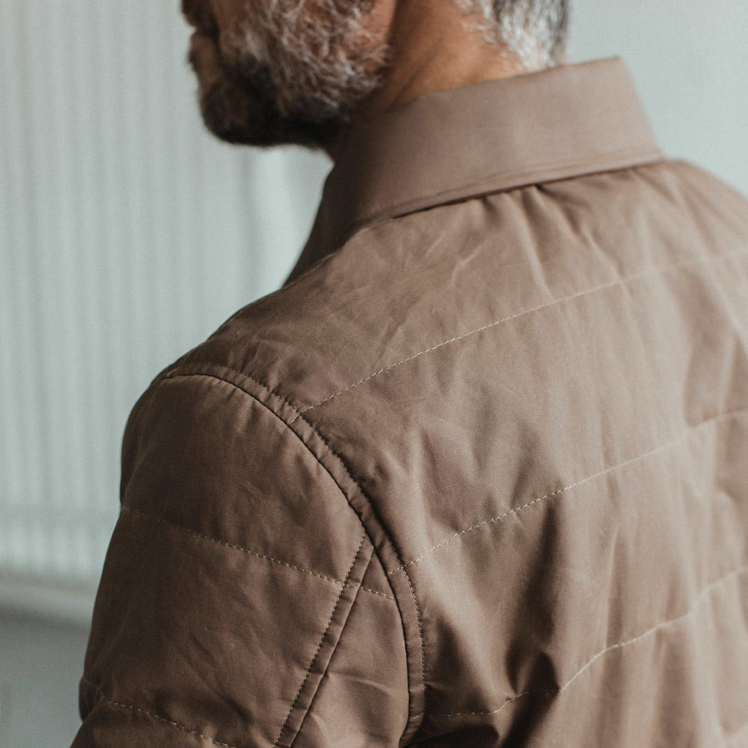 The Garrison Shirt Jacket in British Khaki Dry Wax